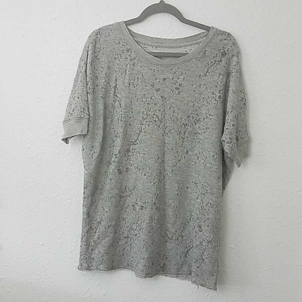 𝅺SILENCE & noise UO gray burnout top tshirt raw hem distressed punk grunge M